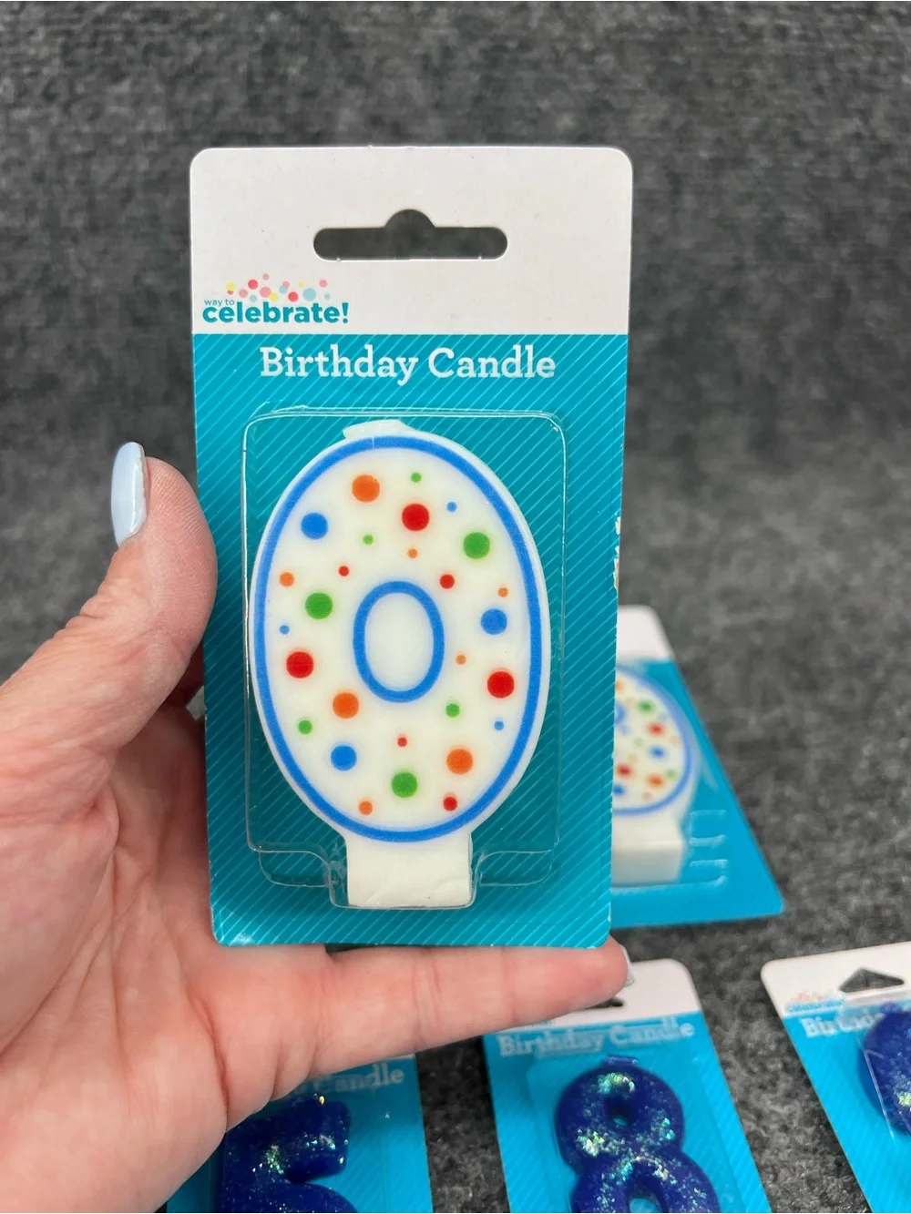 Lot Of 6 Birthday Candle Numbers 0, 5, 8, 9